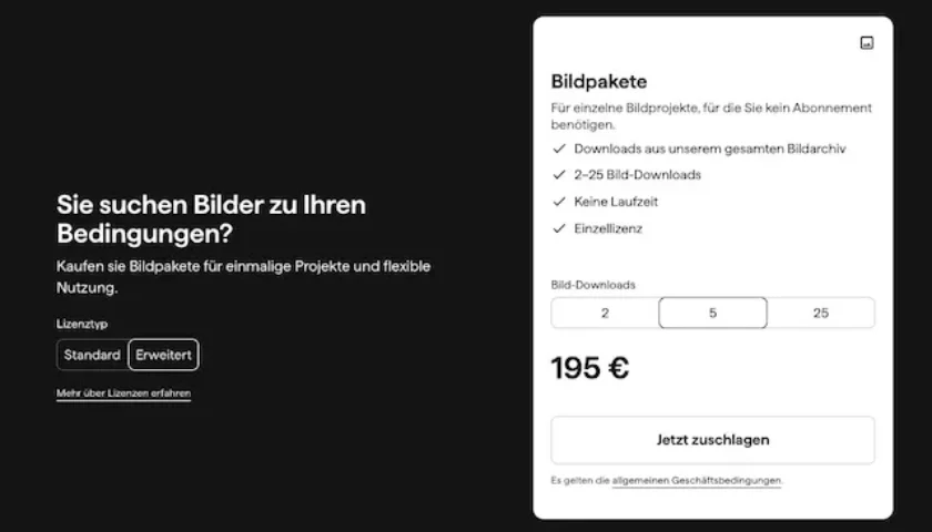 shutterstock bilder preise erweiterte lizenz Preise für erweiterte Bildlizenzen von Shutterstock