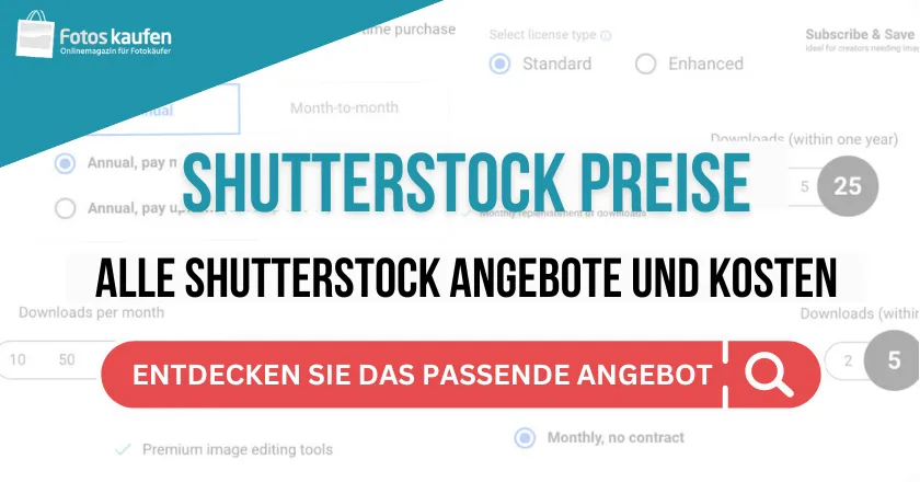shutterstock preise im ueberblick Preise von Shutterstock im Überblick