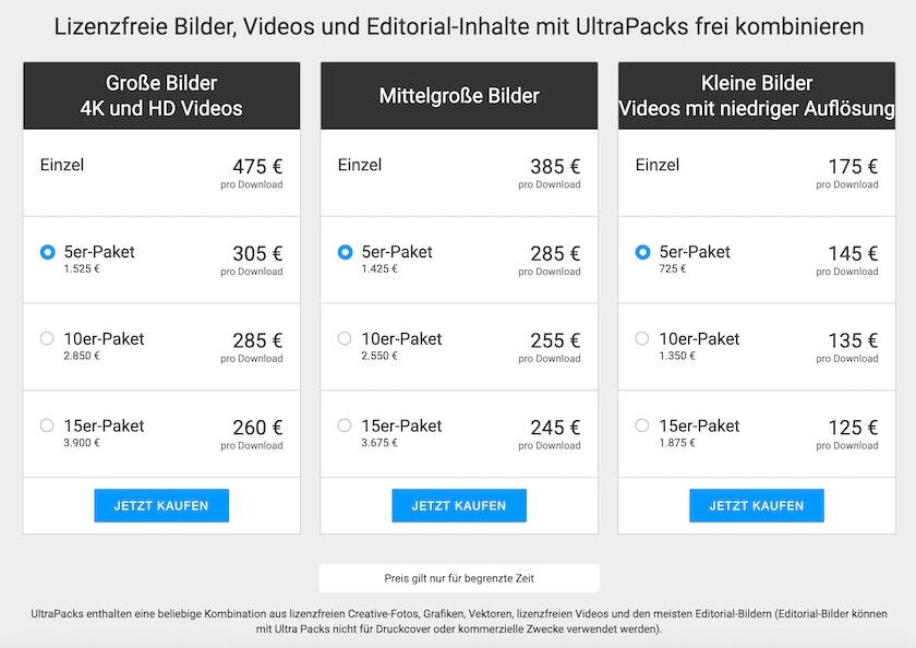 Getty Images Gutschein: Jetzt über 40 % mit Ultrapacks sparen! - getty imagenes ultrapacks aktuelle preise
