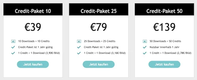 Preise Credits adpic