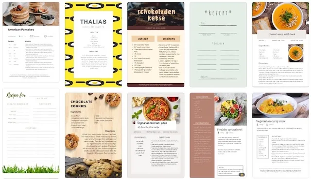 canva rezeptkarten vorlagen Vorlagen für Rezeptkarten Canva