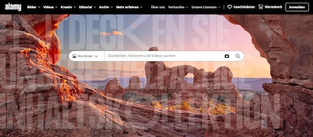 Webseite Alamy