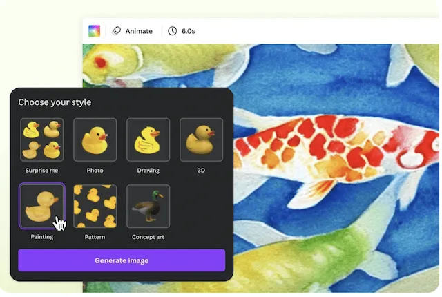 Text-to-image-styles Canva