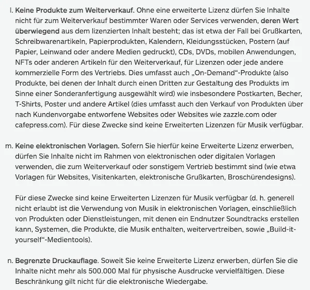 Einschränkungen Druck Lizenz iStock