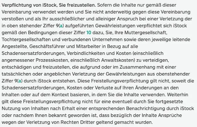 Freistellung Lizenz iStock