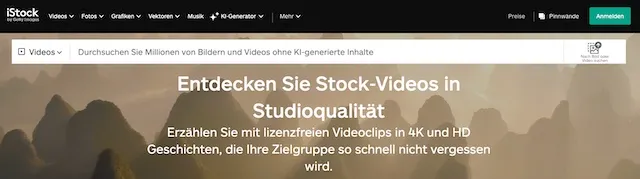 Webseite Videos iStock