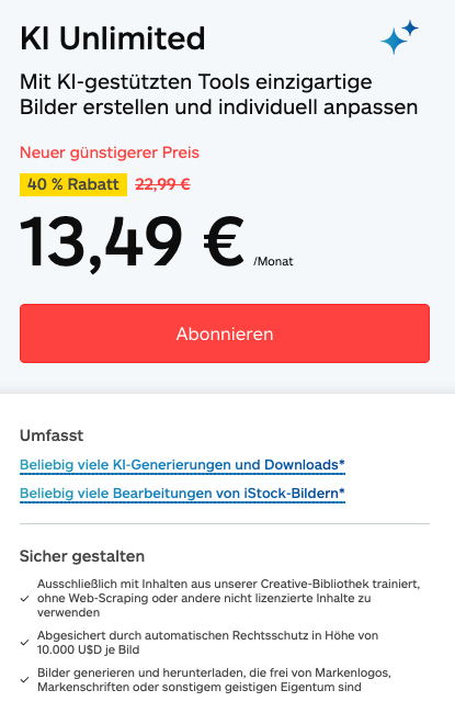 Der neue iStock-KI-Generator: Rechtssichere KI-Bilder für kleine Unternehmen - istock bildgenerator unlimited
