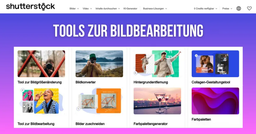 shutterstock tools fuer bildbearbeitung Tools für die Bildbearbeitung von Shutterstock