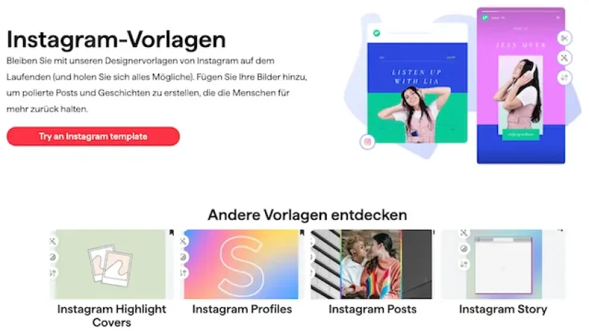Vorlagen Instagram Shutterstock