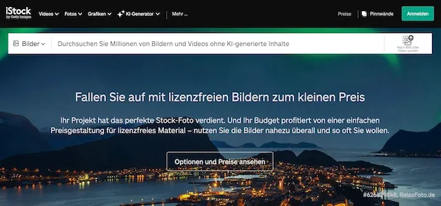 Foto-Startseite von iStock