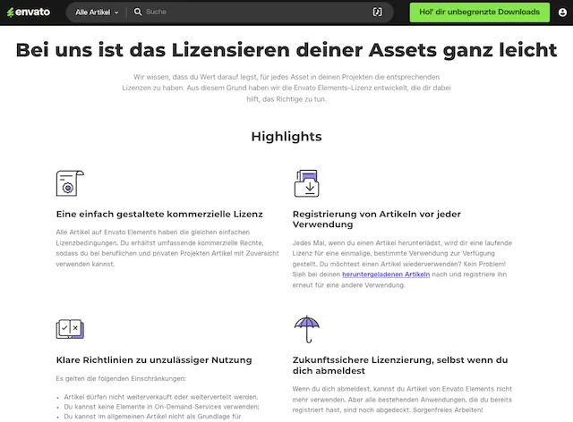 Lizenz Envato