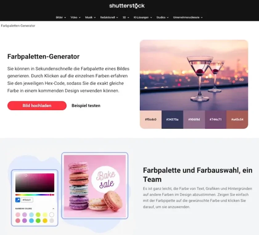 Farbpaletten-Generator Shutterstock