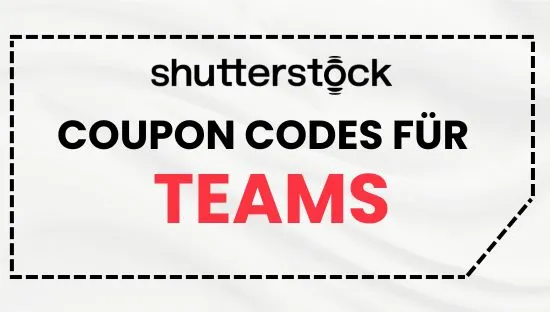 Coupon codes für Teams von Shutterstock