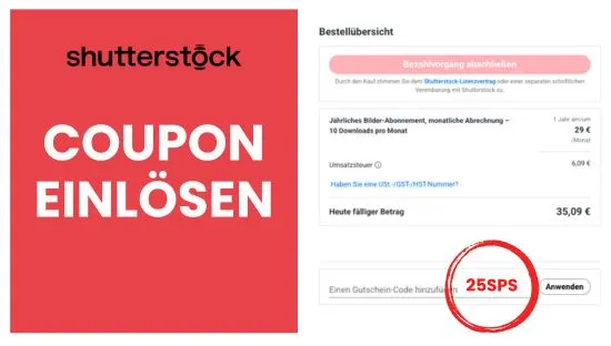 Coupons einlösen Shutterstock